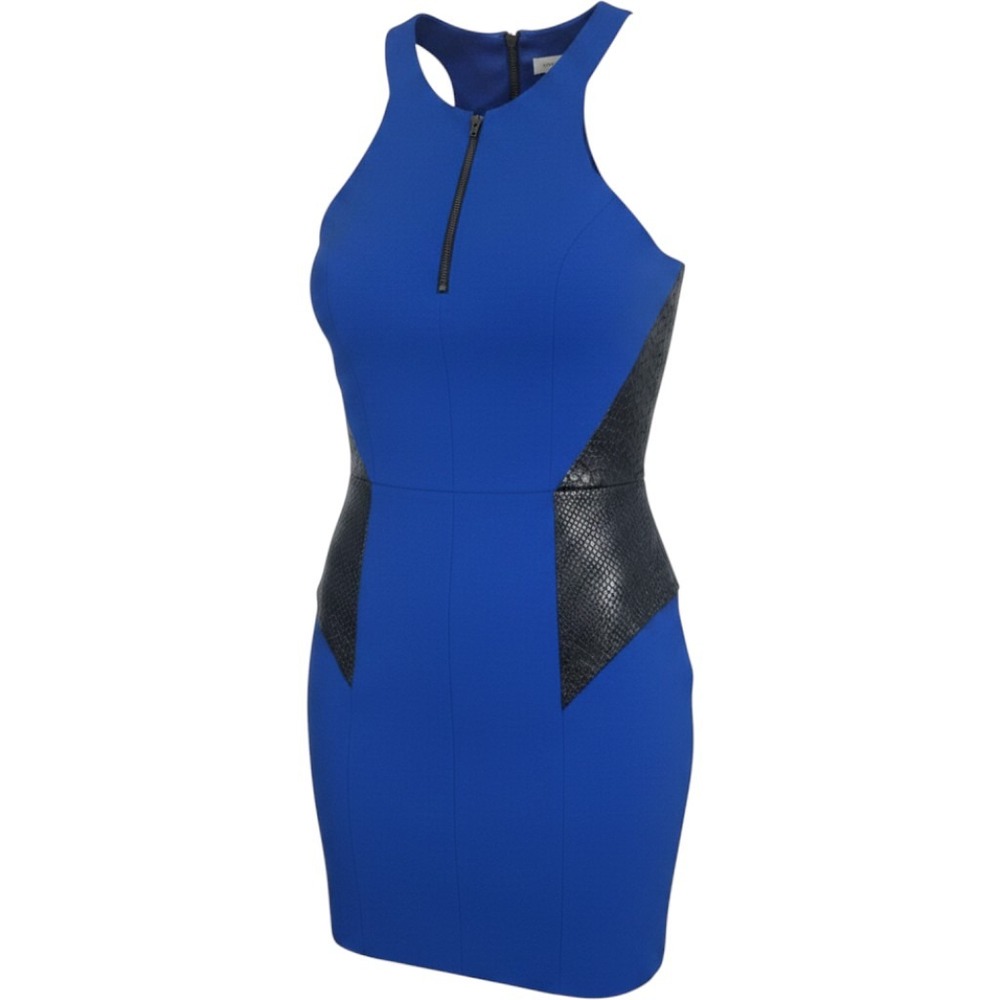 Mason Womens 4 Mini Dress Cobalt Blue Bodycon Peplum Cocktail Sexy Clubwear Edgy